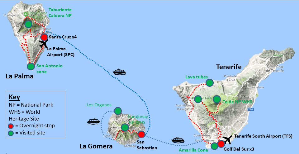 Canary Island7 Route Map Georeizen   Canary Island7 Route Map 